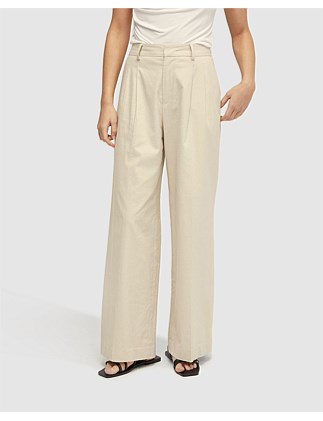 SONIA PLEAT FRONT LINEN PANTS