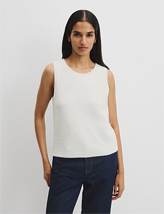 Organically Grown Cotton Crochet Knit Tank