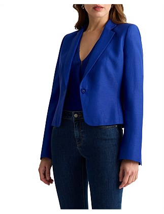 EDGAR LINEN BLEND CROP JACKET