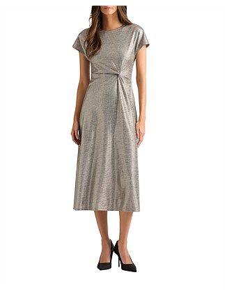 LEXAH FOIL JERSEY DRESS