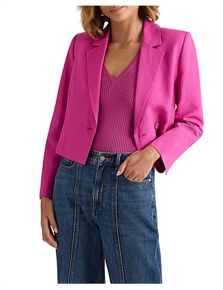 LENNIE LINEN BLEND CROP JACKET