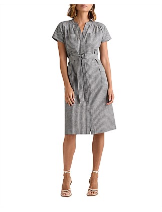 CERELLO LINEN BLEND DRESS