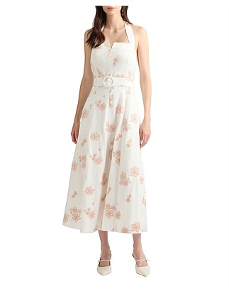 MAISIE EMBROIDERED LINEN DRESS