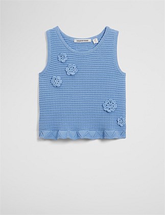 Organically Grown Cotton Flower Knit Tank