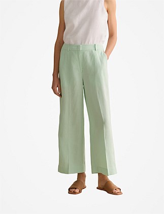 Linen Wide Leg Crop Pant