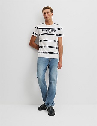 Australian Cotton Heritage Logo Stripe T-Shirt