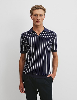 Cotton Silk Stretch Knit Polo