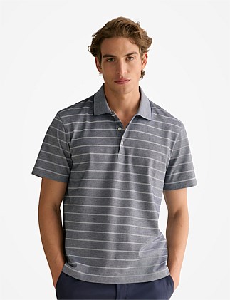 Mercerised Cotton Birdseye Stripe Polo