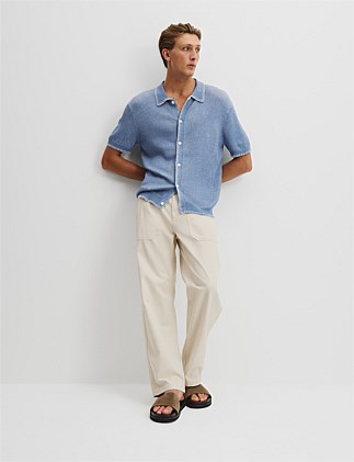 Linen Tencel Stretch Knit Shirt