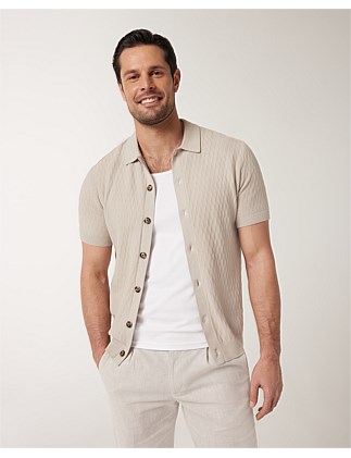 Stripe Texture Button-down Shirt