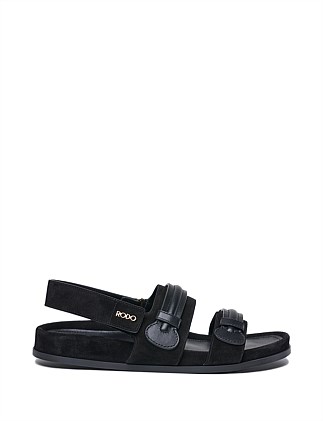 SUEDE DOUBLE STRAP SANDAL