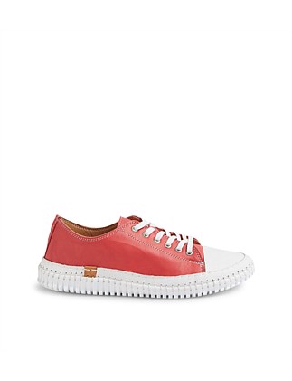 Jittery Spiced Coral Leather Sneakers