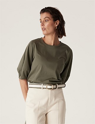 PIMA LANTERN SLEEVE TOP