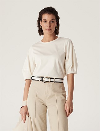 PIMA LANTERN SLEEVE TOP