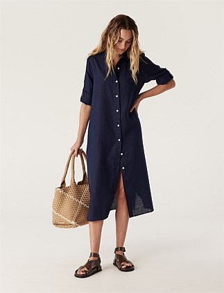 PURE LINEN SHIRT DRESS