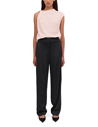 BLACK SATIN CREPE TONDO PANT