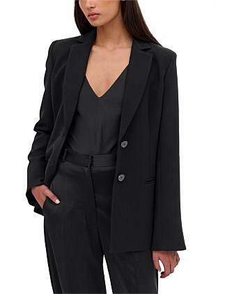 BLACK SATIN CREPE ISABEL JACKET