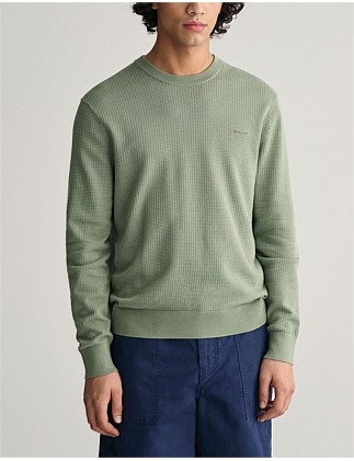 Textured Cotton Crew Neck Knit