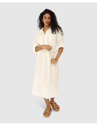 SEVEN WONDERS SHIRT MAXI DRESS