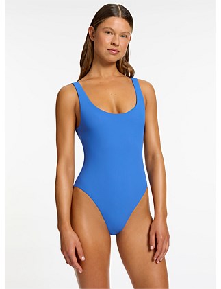 Jetset Scoop Neck High Leg One Piece Swimsuit