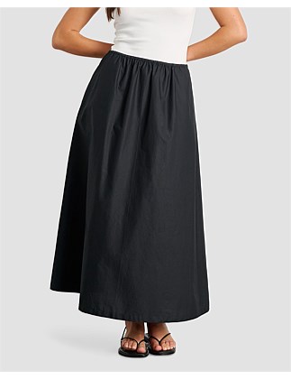 POPLIN MAXI SKIRT