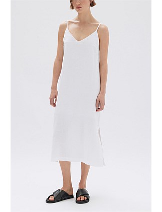 Vallory Linen Slip Dress White