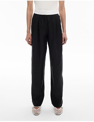 Waist Detail Linen Pant