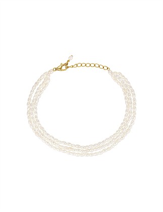 SANDRINE TRIPLE STRAND PEARL NECKLACE