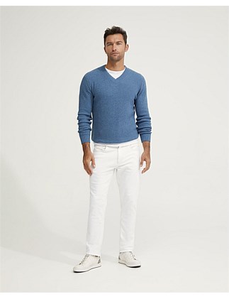 KANE COTTON RIB V-NECK KNIT