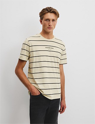 Australian Cotton Modern Logo Stripe T-Shirt