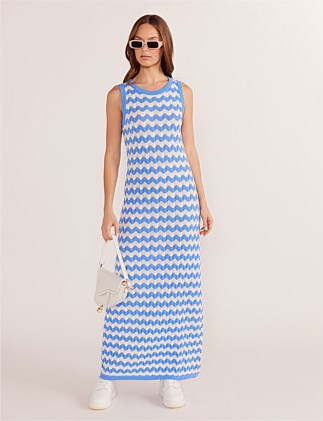 DINA STRIPE KNIT MIDI DRESS