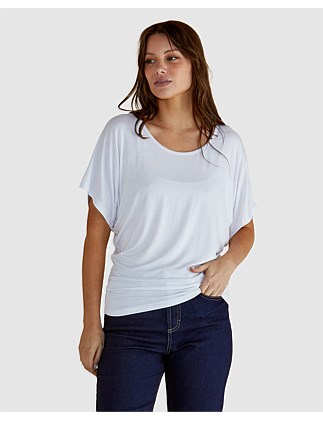 Maui Batwing Draped Viscose Basic Tee