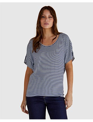 Maui Batwing Draped Viscose Basic Tee