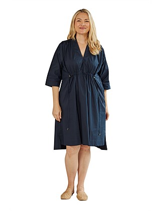 Finley Poplin Short Kaftan Dress