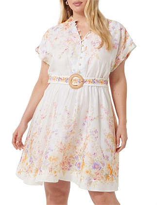 ANNE-MARIE CURVE PRINTED SKATER DRESS