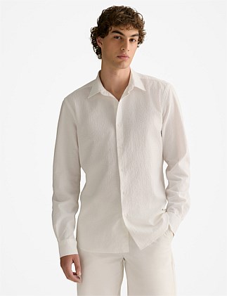 Tailored Fit Seersucker Long Sleeve Shirt