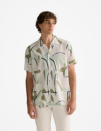 Regular Fit Brushstroke Short Sleeve Shirt