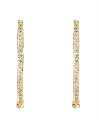 FINE CRYSTAL HOOP EARRINGS