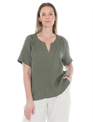 V-Neck Flutter Short Sleeve Top