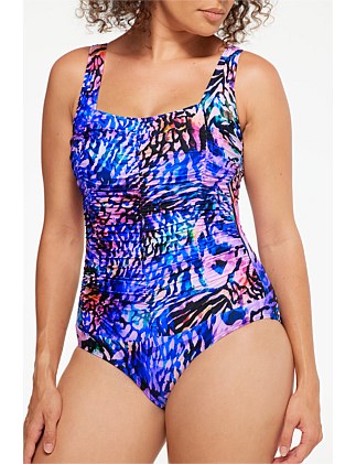 Gathered Square One Piece Swimsuit