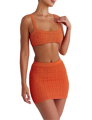 MISTRESS ROCKS TANGERINE DAINTY KNIT BRALETTE