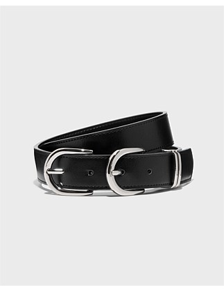 LEATHER DOUBLE BUCKLE BELT