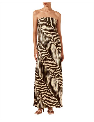 Sana Silk Strapless Bias Maxi Dress