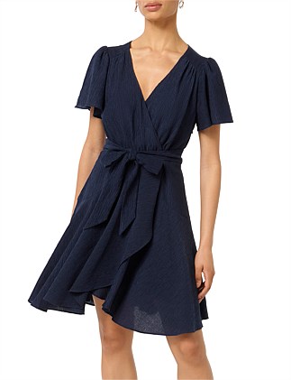 CHRISSIE PETITE FLUTTERED SLEEVES MINI DRESS