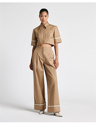 CONSTRAST BIND WIDE LEG PANT