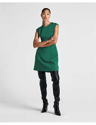 EMERALD DOUBLE KNIT A-LINE DRESS