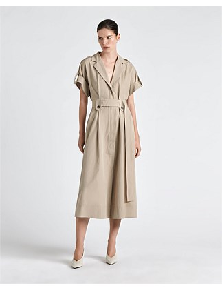 TECH COTTON SAFARI DETAIL SHIRT DRESS