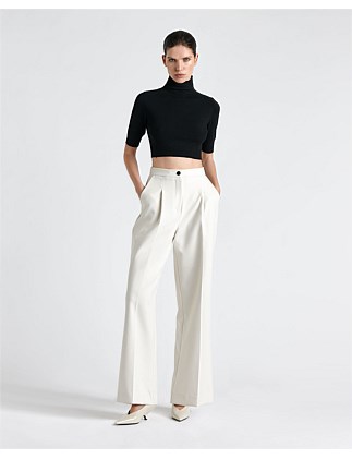 CROPPED FUNNEL NECK KNIT