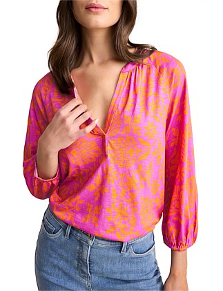 PRINTED JERSEY TOP