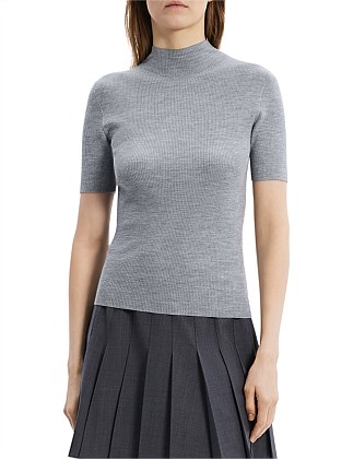 Leenda Mock Neck Top in Regal Merino Wool